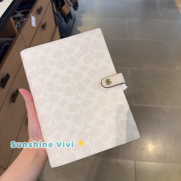Coach Accessories - NWT Coach Notebook In Signature Canvas CZ198, White/Chalk